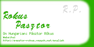 rokus pasztor business card